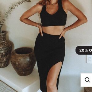 Mirah Maja alessandra long knit skirt Black Xl/XXL NWT and in packaging